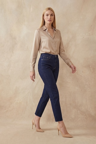 Hiccup My Fashıon Yüksek Bel Dar Kesim Skinny Kot Pantolon Lacivert 03