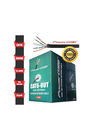 Powergate Cat6-out-copper, Outdoor Dış Mekan , Polietilen, 23awg