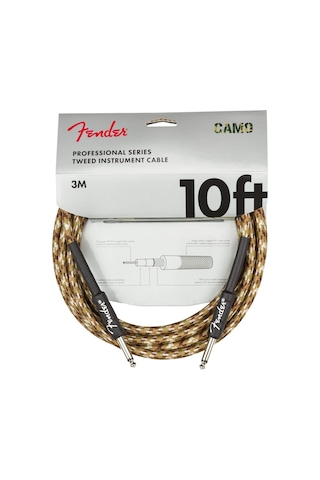 Fender Professıonal Serıes Instrument Cable - Desert Camo Instrumentenkabel - Gerade Klinke - 3 Meter