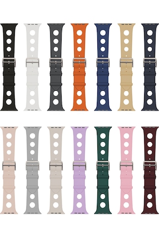 Apple Uyumlu Watch Ultra 49mm Delikli Tasarım Zore Krd-147 Silikon Kordon