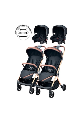 Joell Kabin Boy Ayrılıp Birleşebilen Travel Sistem İkiz Bebek Arabası