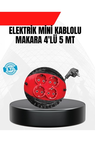 Zenvia Ev Ve Ofis İçin 5 Metre Kablolu 4 Priz Makarası Znv2026 Belirtilmemiş