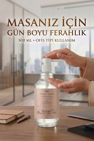 6'lı 500 Ml Sprey İpek Yolu Kolonyası, Ofis Kolonyası, Masa Üstü Kolonya, Banko Kolonyası