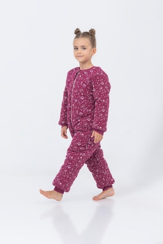 Cantoy Kız Erkek Çocuk Kalın Elyaf Dolgulu Premium Kalite 2.5 Tog Desenli Uyku Tulumu Mürdüm