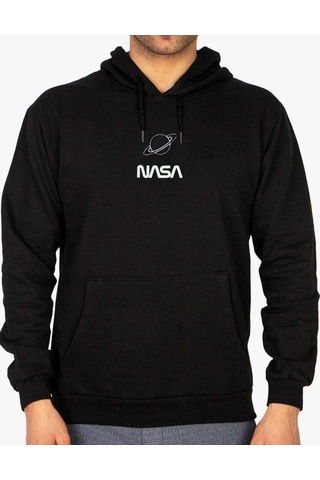 Relax&Basic Jackalco 2 Iplik Iç Pamuklu Tam Kalıp Baskılı Hoodie Siyah Siyah