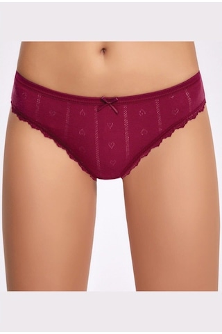 Ilke Kadın Jakarlı (Transferli Ribana) Dantelli Slip 273 - 12 A