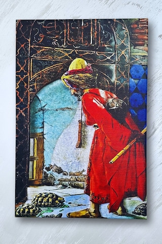 Kanvas Tablo, Duvar Dekoru, Kaplumbağa Terbiyecisi Eseri Osman Hamdi Bey Tblknvs01