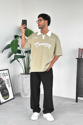 Su Yeşili Coreev Polo Yaka Outplenty Premium Oversize Tişört Su Yeşili