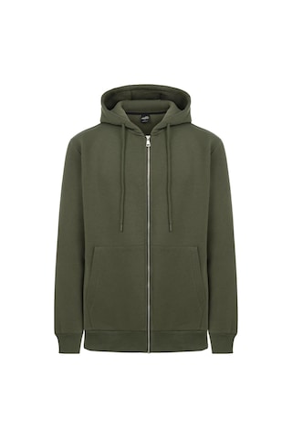 Mysport My Sport 5018 Erkek Yumuşacık Kapüşonlu Organik Pamuk Kanguru Cepli Regular Haki Sweatshirt Haki