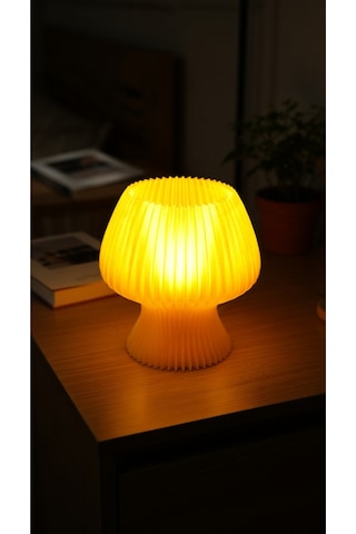 Akordeon Tasarım Masa Lambası - 3d Pleated Doku Dekoratif Gece Lambası Modern Ev Hediyesi Aydınlatma Sarı