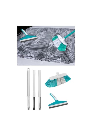 Flora Saplı Oto Fırçası Seti, Araba Otomobil Yıkama Seti, 3 Parçalı Sap + Oto Fırça + Camsil