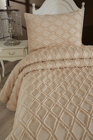 Çeyiz Diyarı Vesya 2 Parça Tek Kişilik Pike Takımı Bej Bej