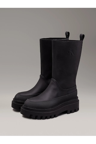 Calvin Klein Kadın Deri Yağmur Botları Yw0yw015590gj Siyah