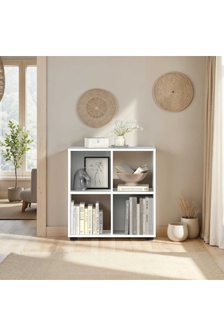 Cubic Kitaplık Beyaz 70x72x30 Cm Beyaz