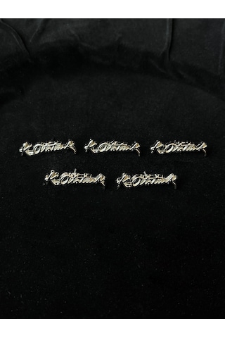 Atatürk İmzalı Yaka Rozeti Gümüş 5'li Gümüş