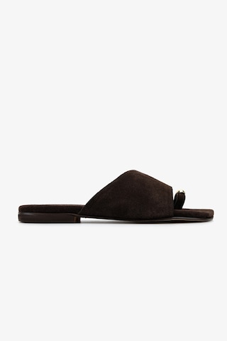 Valmenti Kadın Hakiki Deri Kahverengi Düz Terlik 1141 415 Bn Trlk Y26 Brown Suede