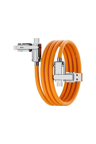 A6020 Usb To Type C Lightning 4 İn 1 Hızlı Şarj Data Kablosu Çevirici Dönüştürücü Adaptör 120w - 2m