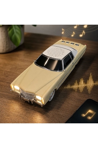 Buffer Retro Amerikan Klasik Araba Bluetooth Hoparlör, Işıklı Nostaljik Radyo Ve Kablosuz Müzik Çalar