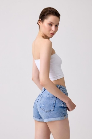 Cottonhill Premium - Kadın Beyaz Seamless Straplez Crop Top Büstiyer Beyaz