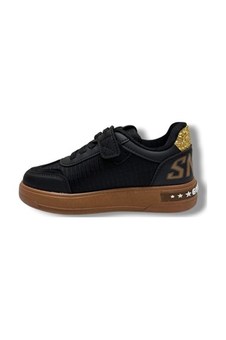 Pro Kids 5006-26 Anorak Simli Yıldız Desenli Kız Çocuk Sneaker Siyah