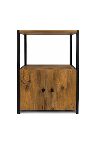 Çok Amaçli Tek Dolap Tek Raf Düzenleyici Siyah Profil Çam Sunta 30x53x80 Cm Siyah-çam