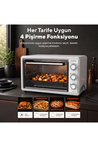 Kumtel LX-3575 45 L Beyaz Turbo Mini Fırın