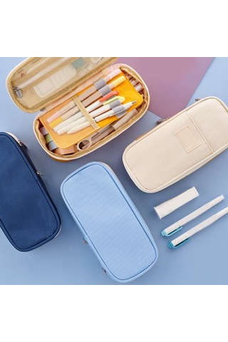 Agoodshop Çok Bölmeli Büyük Kapasiteli Kalem Kutusu 3bp-yeşil