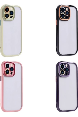 Apple Uyumlu iPhone 14 Pro Max Uyumlu Kılıf Kamera Korumalı Renkli Kenar Ve Çerçeve Tasarımlı Zore Vitamin Kapak-yeşil Yeşil -
