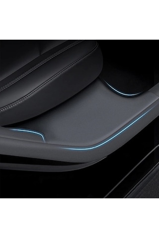 Wondernest Tesla Model Y Arka Kapı İç Eşik Şeridi Ve Koltuk Anti-kick Tpe Deri Koruyucu Ped