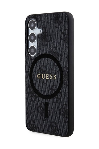 Galaxy Uyumlu S24 Plus Kılıf Guess Lisanslı Magsafe Özellikli 4g Desenli Yazı Logolu Kapak Kahverengi