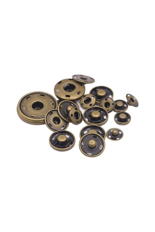 Bronz Dikmeli Çıt Çıt Düğme Takım 15mm 100 Adet