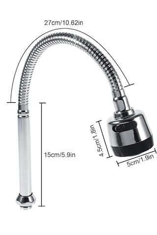Krom Oynar Başlıklı Esnek Boru Çift Fonksiyonlu Mutfak Başlığı Tr