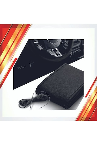 Direksiyon Kılıfı Düz Deri Dikişli Iğne Siyah Dikiş Ipi Siyah