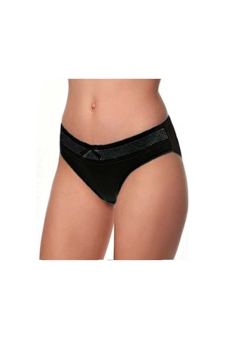 Tutku Elit 12' Li Bayan Beli Dantelli Bikini Külot 2704 Siyah