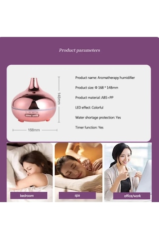 Hava Nemlendirici Parlak Gold Aromatik Oda Kokusu 550 Ml Kahve Aroma Difüzörü Buhar Nemlendırıcı Çok Renkli
