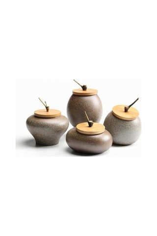 Pazly Seramik Çay Kutusu Kurutulmuş Meyve Depolama Tankı Kaba Çömlek Teneke Mühürlü Şişe Baharat Kavanoz Çay Caddy Hediyelik Diğer