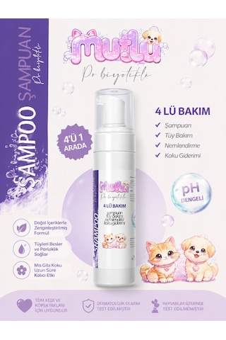 Mutlupro Probiyotikli Kedi Ve Köpek Şampuanı 4'ü 1 Arada - Tüy Bakım, Nemlendirici Ve Koku Giderici Şampuan