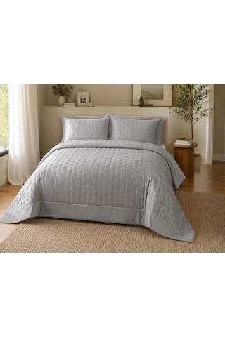 Kapreo Home Flame Sephora Lux Yatak Örtüsü Seti 240 X 260 Gri