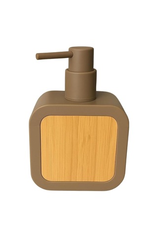 Mat Antrasit Sabunluk Ahşap Desenli Lüks, Ergonomik Tasarım, Ahşap Dispenser Kahverengi 12 Izgara