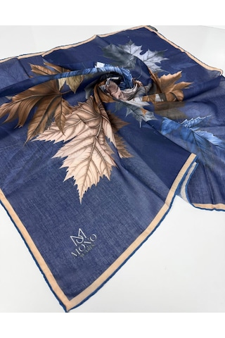 Mono Scarfs Soft Pamuk Eşarp-90 X 90 -06109 Lacivert-kahve