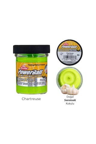 Berkley PowerBait Doğal Kokulu Glitter (Simli) Alabalık Hamuru - Chartreuse - Chartreuse