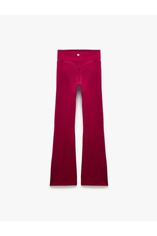 Koton Yüksek Bel Slim Fit Dikiş Detaylı Spor İspanyol Paça Tayt Fuşya 7wak40230nk