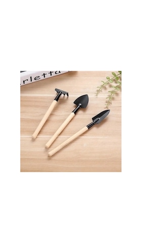 Mini Kazma Kürek Tırmık Seti - Portatif Çok Renkli