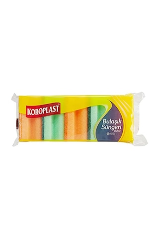 Koroplast Çift Taraflı Oluklu Bulaşık Süngeri 5'li, Çizik & İz Bırakmaz, Yağ Ve Leke Çıkarıcı Mutfak Temizlik Süngeri, Tava, Tencere, Tabak, Bardak, Çatal, Bıçak, Ocak, Tezgah, Cam & Seramik Yüzeyler Açık Indigo