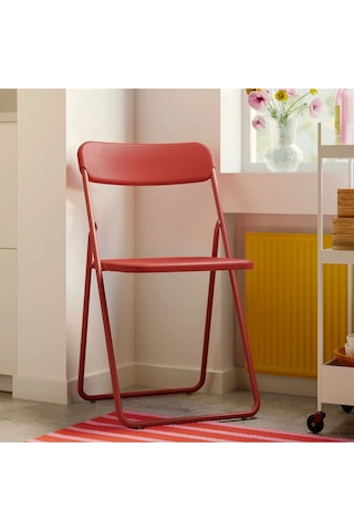 Vıhals Katlanır Sandalye Mutfak Sandalyesi Kırmızı Kırmızı