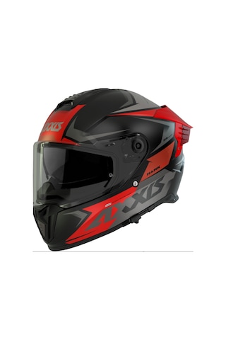 Axxis Hawk Evo Ixil Full Face Güneş Vizörlü Motosiklet Kaskı Kırmızı Gri