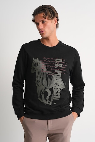 Alexander Gardi Alexandergardı Bisiklet Yaka Baskılı Sweatshirt Siyah