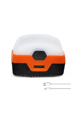 Teltree Usb Şarjlı 5 Işık Modlu Portatif Kamp Lambası - Uzun Ömürlü Ve Su Geçirmez Turuncu