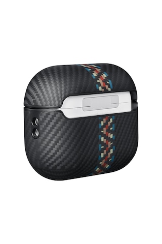 Apple Uyumlu AirPods Pro 2 Kılıf Magsafe Özellikli 600d Aramid Fiber Pitaka Orchestra Serisi Rhapsody Siyah-mavi