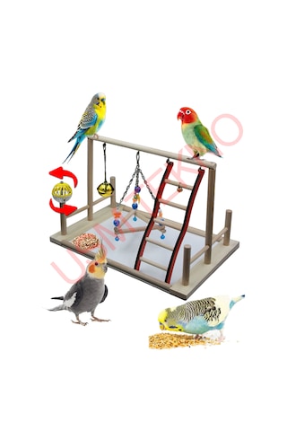 Usmtekno Kuş Oyuncağı Kuş Oyun Parkı 23 x 23 x 35 CM Çok Renkli